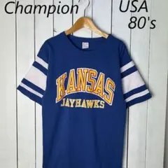 US古着 80s USA製 トリコタグ チャンピオン 切替えカレッジTシャツ M