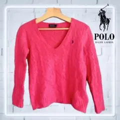 【美品】POLO Ralph Lauren ワンポイント刺繍ロゴショート丈ニット