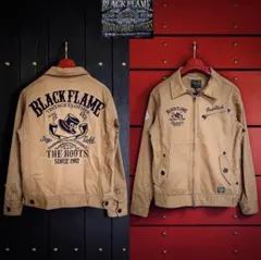BLACK FLAME ブラックフレイム 刺繍入りワークジャケット キャメル系Mのサムネイル