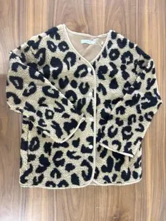 人気❤️レオパード ボアノーカラージャケット アウター フリースジャケットLサイズ