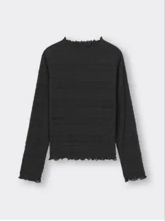 【完売品】GU ジーユー　シアーシャーリングT 長袖　M ブラックのサムネイル