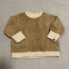 無印良品　80-90cm ベージュ フリース クルーネック トレーナー