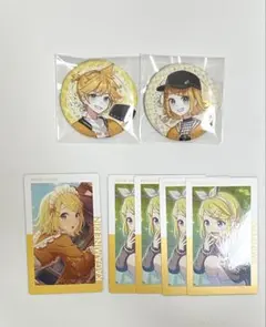 鏡音リン・レン 缶バッジ2個とカード5枚セット