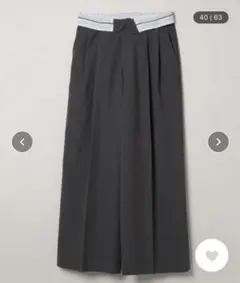 JEANASIS ウエスト2WAYタックワイドパンツ　グレー　Sサイズ