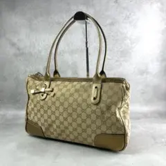 美品 GUCCI グッチ GGキャンバス トートバッグ プリンシー 肩がけ