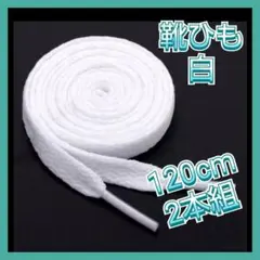 白 靴紐 120cm ナイキ アディダス ニューバランス スニーカー 平紐 2本