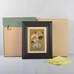 ブルーベリー リボン 花瓶 ガラス 複製画 琉球ガラス 植物 花イラスト