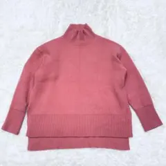 プラステ　ピンク　タートルネックセーター　　【M】　ゆったりニット　ウール混