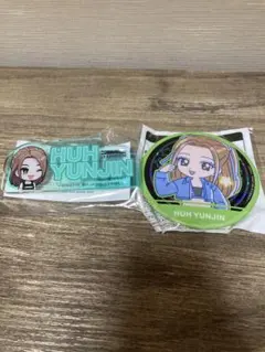 LE SSERAFIM アクリルネームバッジ　ホログラム缶バッジ ユンジン