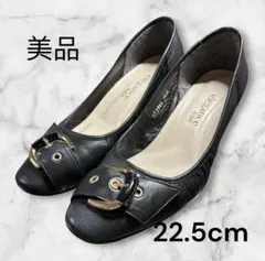￼ 美品　elegance 卑弥呼 ブラックパンプス 22.5cmのサムネイル