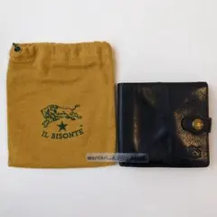 イルビゾンテ Il Bisonte ウォレット 二つ折り 財布 ネイビー