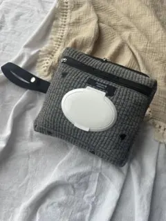 オーダー品　持ち手付きオムツポーチ　ヌビ　ハート