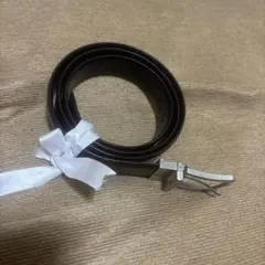 ダークブラウン レザー ベルト メタルバックルのサムネイル