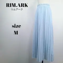 【a1706】RIM.ARK リムアーク ロング プリーツ スカート 38 水色のサムネイル