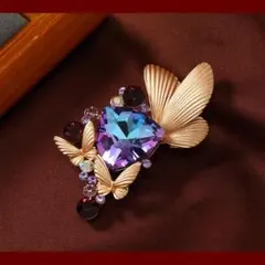 バタフライ ジュエルブローチ キラキラ エレガント 蝶 大人可愛い パーティー