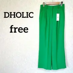 新品未使用✨DHOLIC バックゴム ワイド スラックス パンツ グリーン