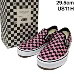 27cm VANS VALENTINO PINK BLACK スリッポン - メルカリ