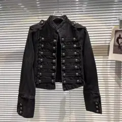 短丈&袖長ナポレオンデニムミリタリージャケット L 即日発送 - メルカリ