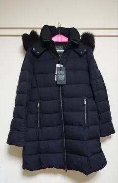 nano universe Nishikawa Down 黒 フード・ファー付き