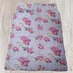 花柄 チューブトップ グレー