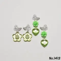 No.1413 キッズアクセサリー イヤリングハンドメイド子供用