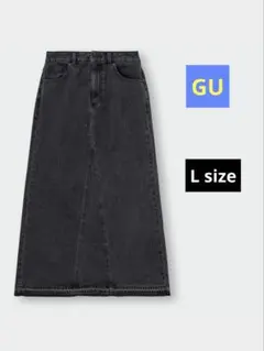 美品　GU デニムAラインロングスカート sizeL