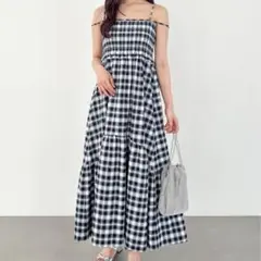 オンブレチェックキャミワンピース　heather