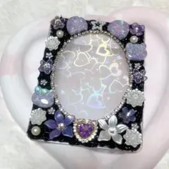 即購入OK❤︎硬質ケースデコ ホイップデコ 黒 紫 くま耳 No.233