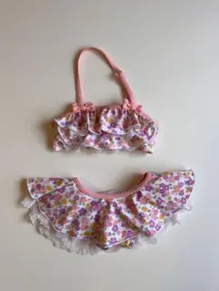 ベビー水着 mikiHOUSE 花柄 フリル ピンク