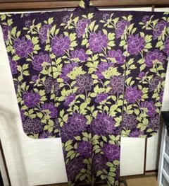 上布 単衣 浴衣 牡丹 麻 夏着物 身丈156 検索)能登上布 越後 本麻 古布
