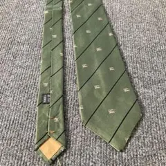 Burberry 緑色ストライプ ネクタイ