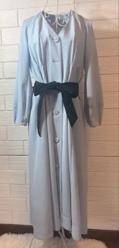 CELFORD ワンピース ライトブルー ロング丈 リボン 上品 フレア 春夏