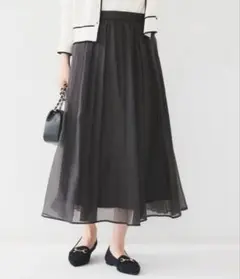UNTITLEDアンタイトル ロング フレアスカート シアー ラベンダー 日本