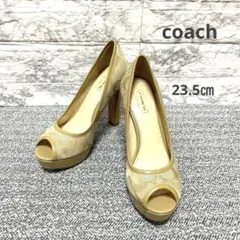 【7/26限定価格】 COACH シグネチャー パンプス ベージュ 23.5のサムネイル