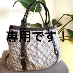 【極美品】バーバリーブルーレーベル　トートバッグ　ノバチェック　メタルロゴ