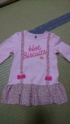 ミキハウスホットビスケッツ☆チュニック90㎝ピンク女の子♪ワンピーススカート
