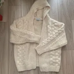 ケーブルニットパーカーカーディガン