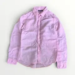 Cathy Jane✨️ピンク長袖シャツ コットン オーバーサイズ 綿・麻混合のサムネイル