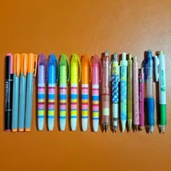 シャープペン＆蛍光ペン まとめ売り18点セット シャーペン デルガード