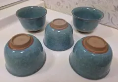 新品　未使用　たち吉　橘吉　お茶呑茶碗 ５客 九重青磁 青磁 湯飲み 湯呑み