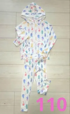 フード付き ラッシュガード 水着 女の子 上下セット 110