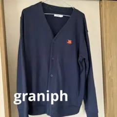graniph ネイビー カーディガン ユニセックスM メンダコ