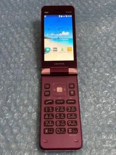 美品 au GRATINA KYF39 ピンク ガラケー 携帯電話 SIMフリー