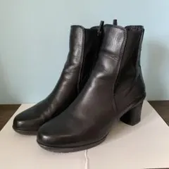 fitfit 24cm◆レザーサイドゴアアンクルブーツ（ブラック）