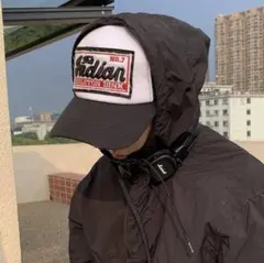 キャップ メッシュキャップ 帽子 アメカジ CAP ブラック Y2K グランジ