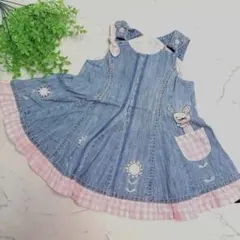 NEXT. うさぎ刺繍 デニムワンピース ベビー服のサムネイル