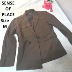 【オシャレ☆SENSE OF PLACE】カーキ　ダブルジャケット　サイズM