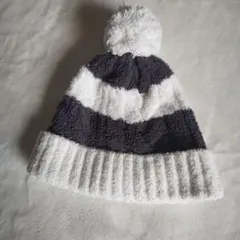 ジェラートピケ ベビー用ポンポン付きニット帽