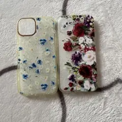 iPhone13 花柄クリアTPUケース2個セット