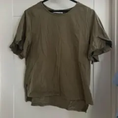 ウェアーズインク 袖フリルTシャツ　カーキのサムネイル